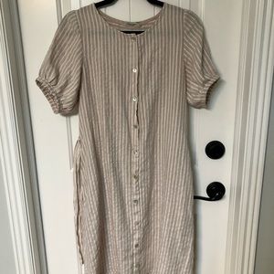 Custom linen stripe dress